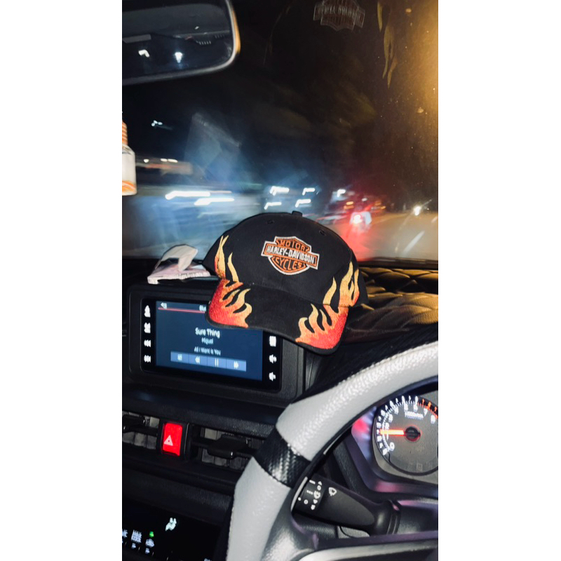 harley davidson cap flame topi