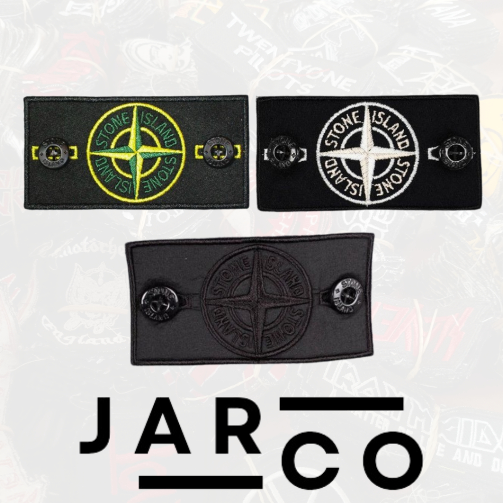 Emblem Badge Bordir Jahit Stone Island SI 1:1 Cocok Dupe Patch Bordir badge Murah dengan Kancing Imp