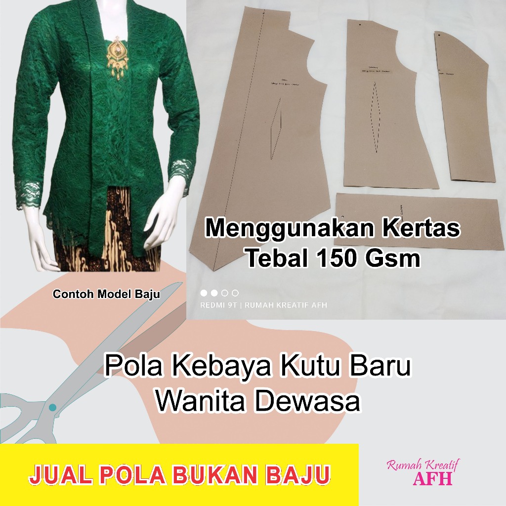 Pola Instan Pola Kebaya Kutu Baru Dewasa