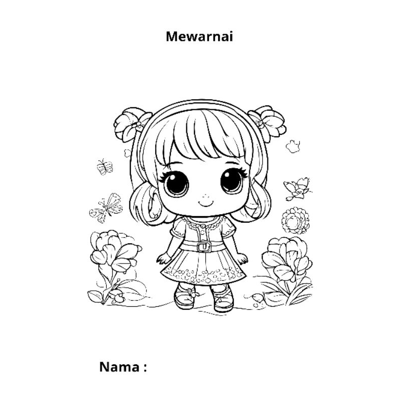 

KERTAS MEWARNAI TEMA ANAK PEREMPUAN. KERTAS A5
