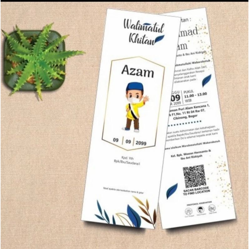 Undangan Khitan anak / Walimatul Khitan anak / undangan Khitan murah