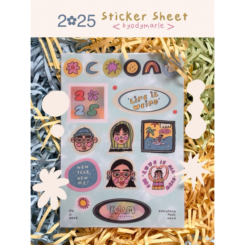 

2025 sticker sheet A5 <byodymarle>
