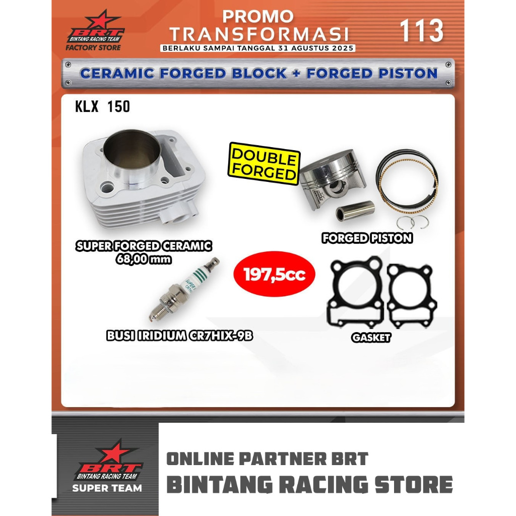 Paket Bore Up BRT 68mm Ceramic Kawasaki KLX