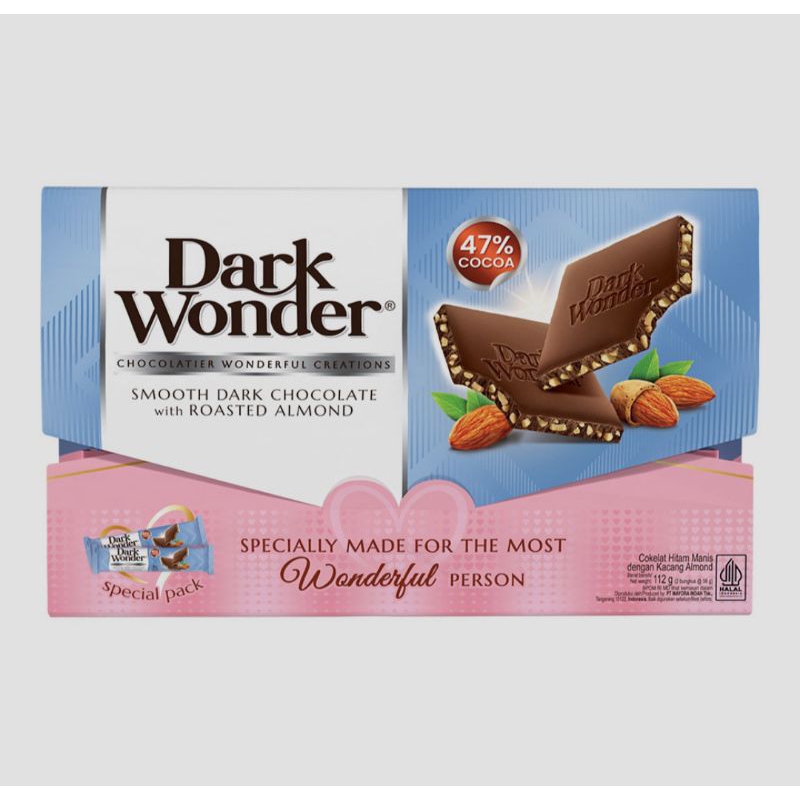 

Dark Wonder Smooth Coklat Hitam Almond Panggang 2 Pack x 56 g