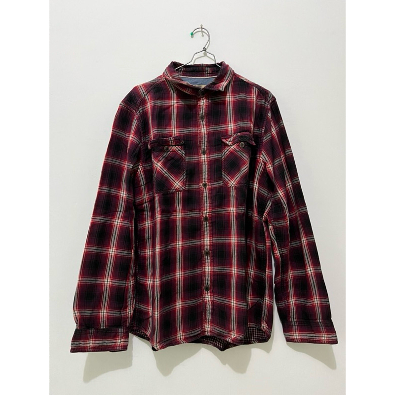 preloved north coast kemeja tartan merah