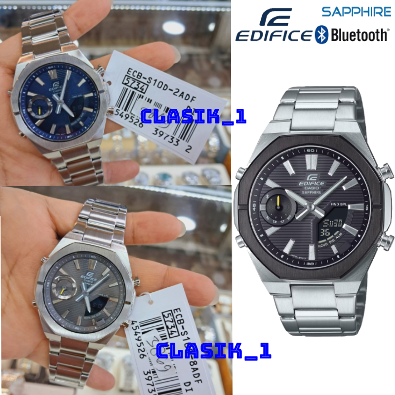 Original 100% Casio EDIFICE ECB-S10D-2ADF ECB-S10DB-1ADF ECB-S10D-8ADF Jam Tangan Pria ECB-S10D-2A E