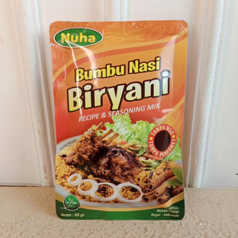 

Amanta Segar Bogor | Bumbu Nasi Biryani Recipe & Seasoning Mix Tanpa MSG & Pengawet Nuha 60gr Halal