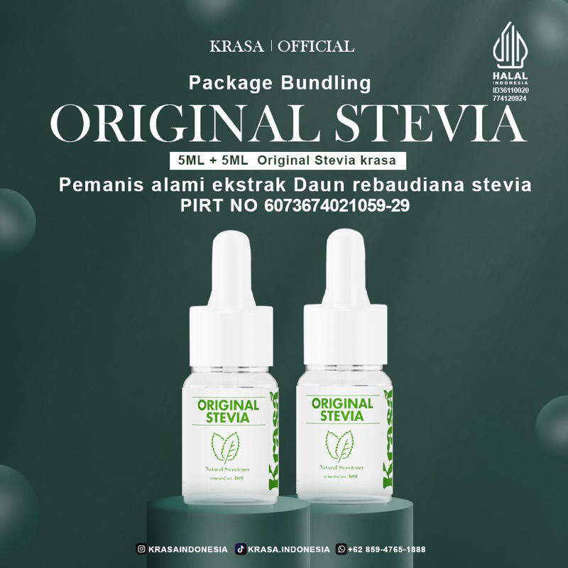 

KRASA - Stevia Cair Paket Simple [ 5ML + 5ML ] Pemanis Pengganti Gula 0 Kalori (Halal)