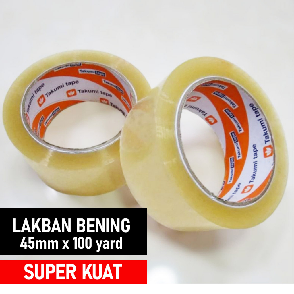 

LAKBAN Tape Bening 45mm x 100 Yard 1 Roll Super Kuat