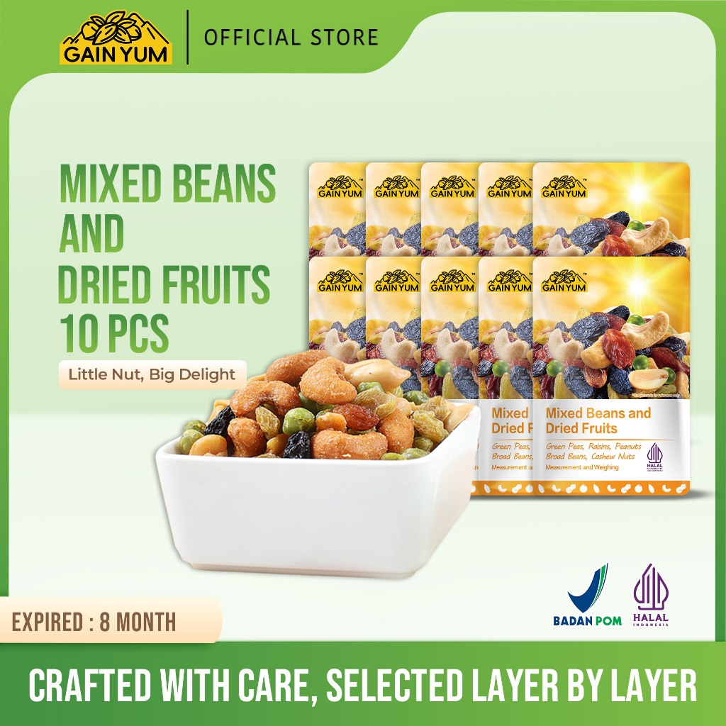 

GainYum - 10 pcs Mixed Beans and Dried Fruits SMALL PACK