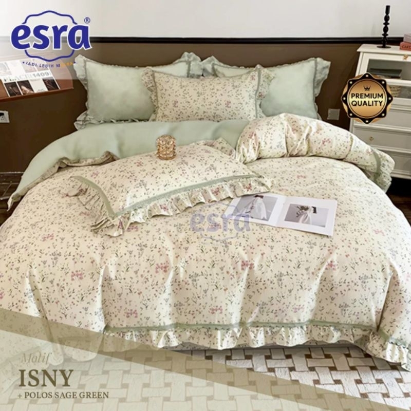 Sprei anti geser katun esra motif ISNY || full bunga tidak rumbai