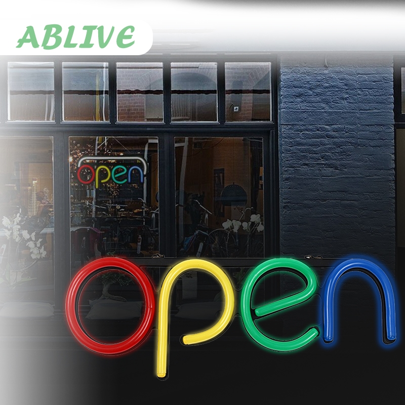 Sign Open LED Tulisan Lampu Yes We Are Open New Untuk Barbershop Toko Cafe