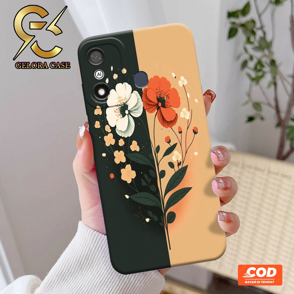 Softcase ITEL A27 4G - Geloracase - Casing ITEL A27 4G  - Motif case Bunga - ITEL - Softcase ITEL A2
