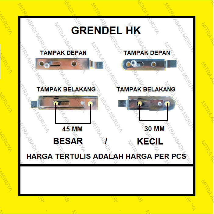 Grendel Stainless Modern Tipis Kunci Slot Grendel HK Kecil