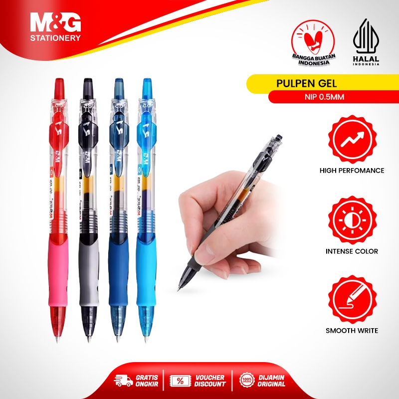 

M&G Pulpen Gel Retractable Premium 0.5mm Tinta Hitam yang Halus Desain Praktis dan Nyaman Cocok Untuk Kantoran dan Sekolah Ballpoint Pulpen Comfort Rubber Grip Pena