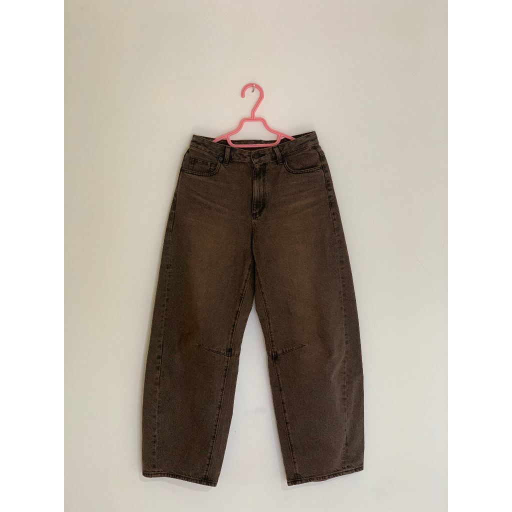 GU JAPAN BARREL JEANS - BROWN