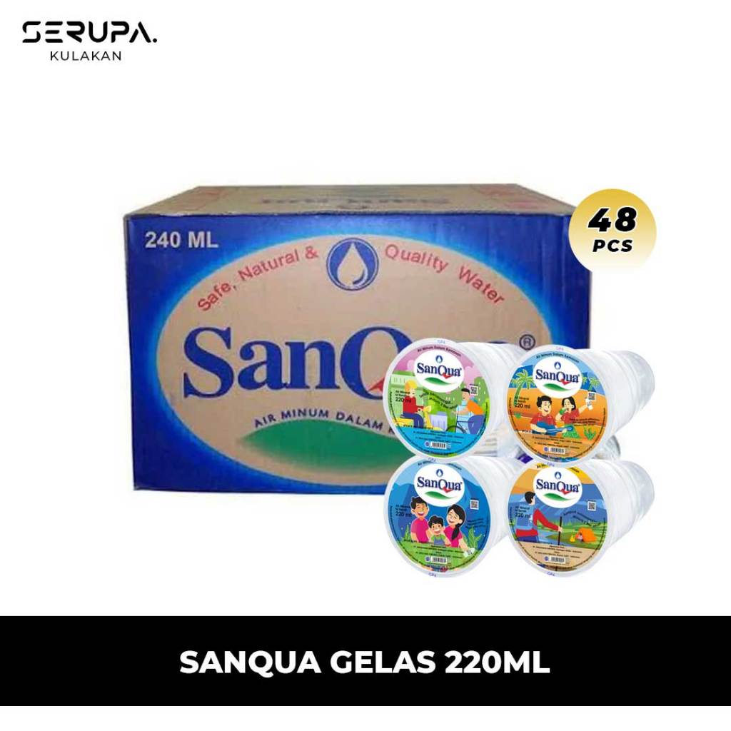 

SanQua Air Mineral kemasan Gelas 220ml isi 48 gelas