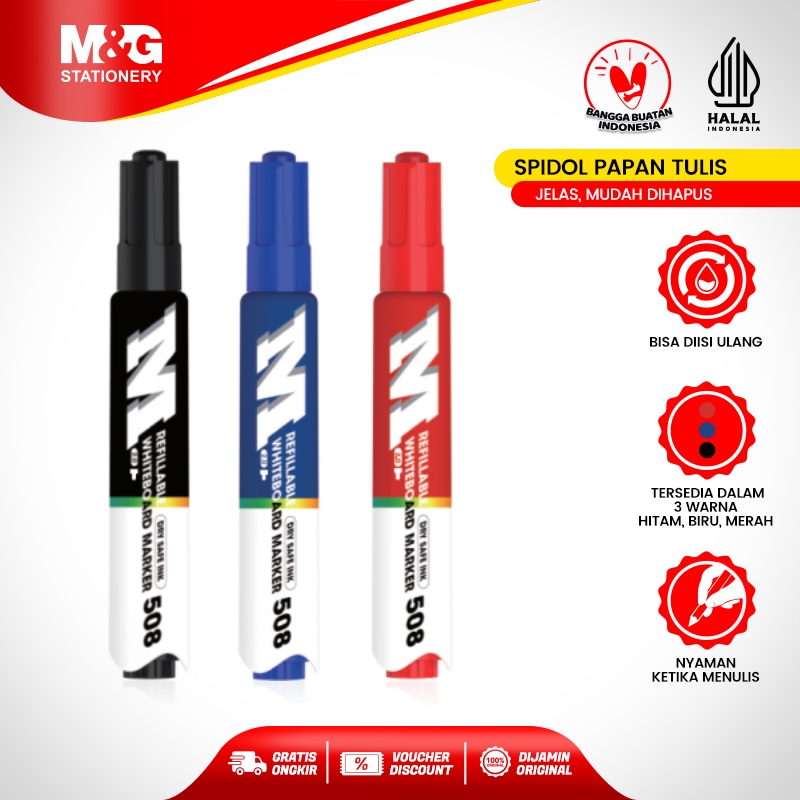 

M&G Spidol Papan Tulis Bisa Isi Ulang Tinta Jelas, Mudah Dihapus, Cocok untuk Kantor & Sekolah Whiteboard Marker Non Permanen Awet Berkualitas