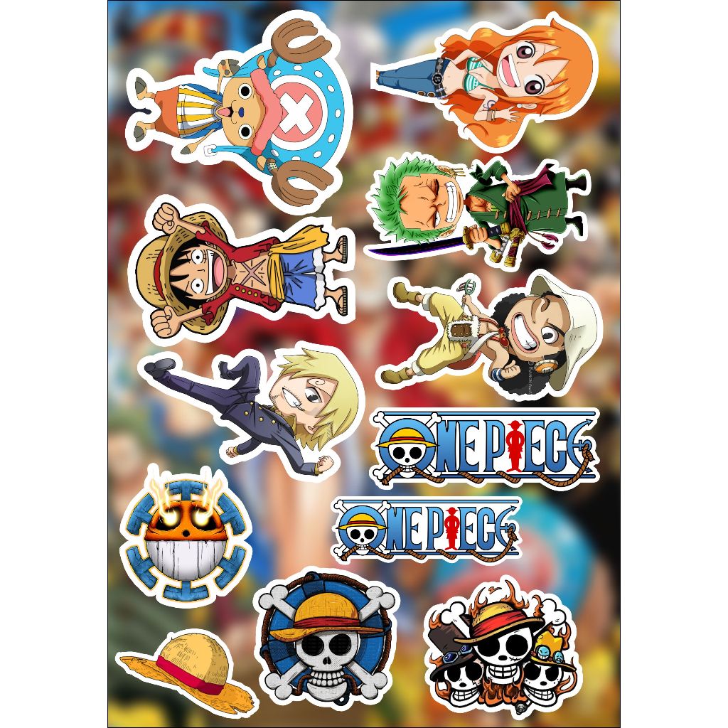 

Stiker anime onepiece-naruto-aot-jujutsu-haikyuu-demon slayer Tahan Air Sticker Metal Helm Gitar Laptop HP