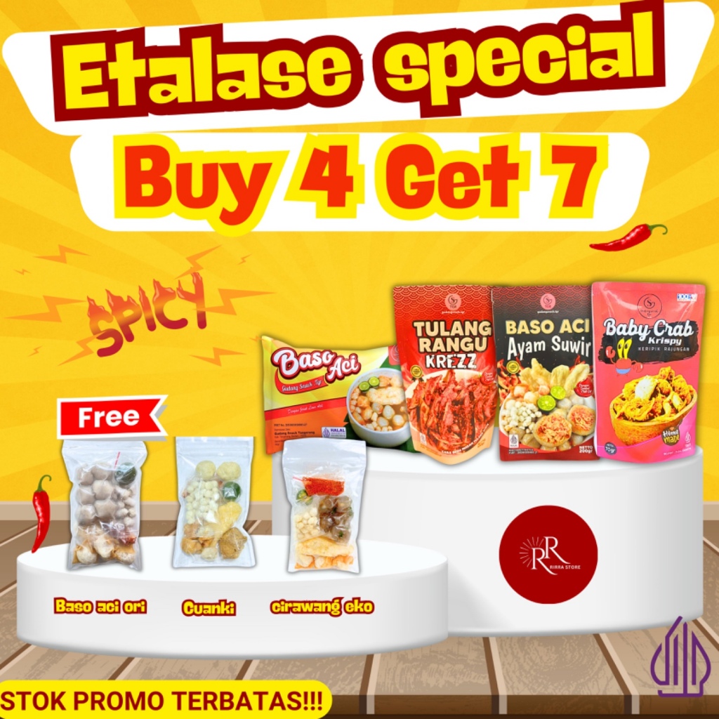 

[SPECIAL BUY 4 GET 7] BASO ACI, TULANG RANGU, BABY CRAB FREE BASO ACI,CUANKI,CIRAWANG Kuah Kaldu Hotpot