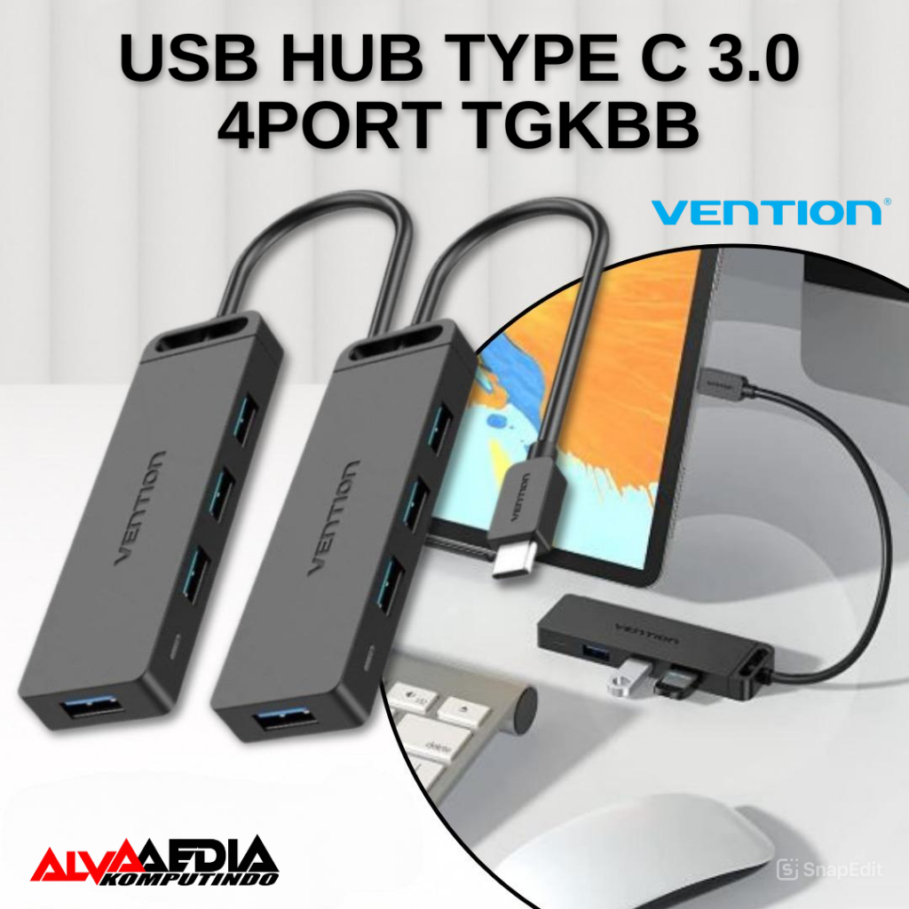 VENTION USB HUB TYPE C 3.0 4PORT TGKBB | Vention 5-in-1 USB-C Hub