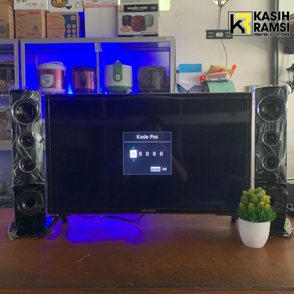TV Polytron 32 Inch PLD 33TV1755 + Speaker Bazooka