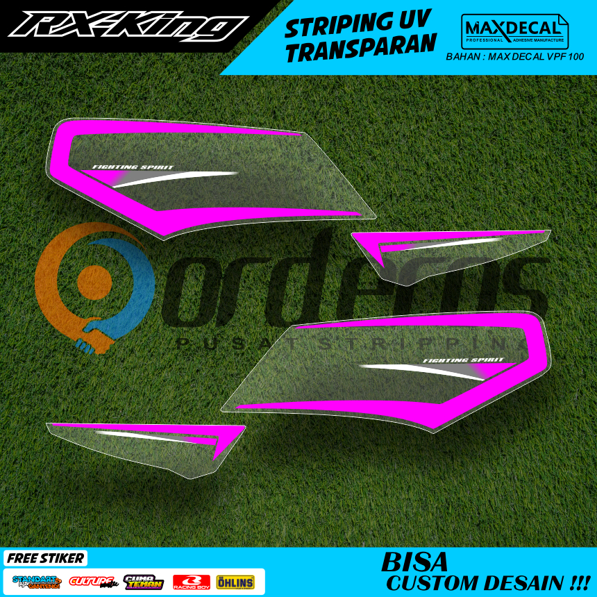 STIKER MOTOR RX KING LIS STRIPING TRANSPARAN  DESAIN UNIK SIMPLE MINIMALIS FREE REQUEST WARNA/TULISA