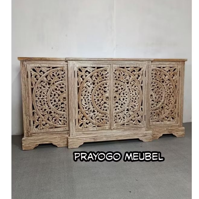bufet ukir Bali kayu jati vintage antik meja tv terbaru jepara