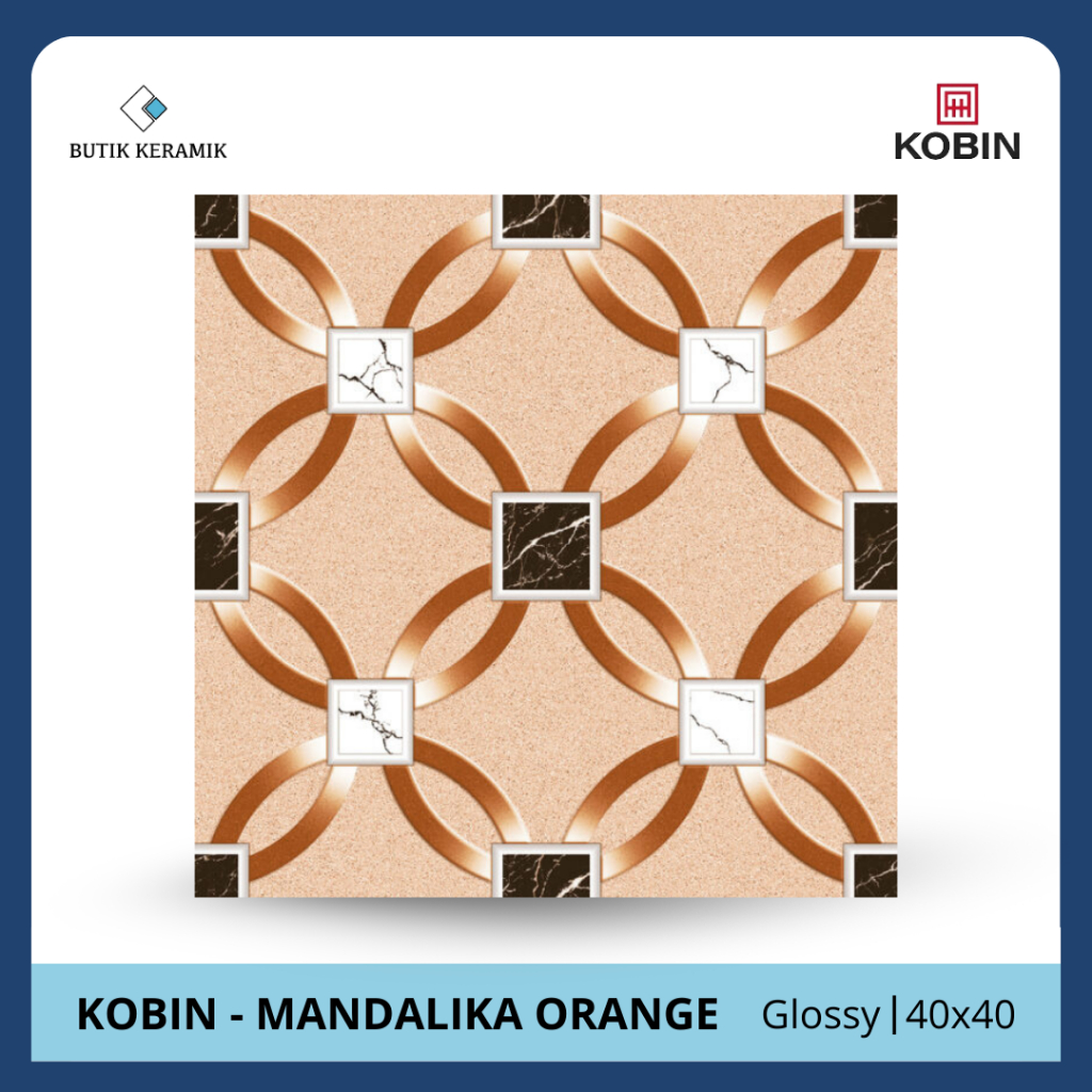 Keramik 40x40 Glossy | Kobin | Mandalika Series | Glossy | Grade A / KW 1 | Keramik Lantai I Keramik