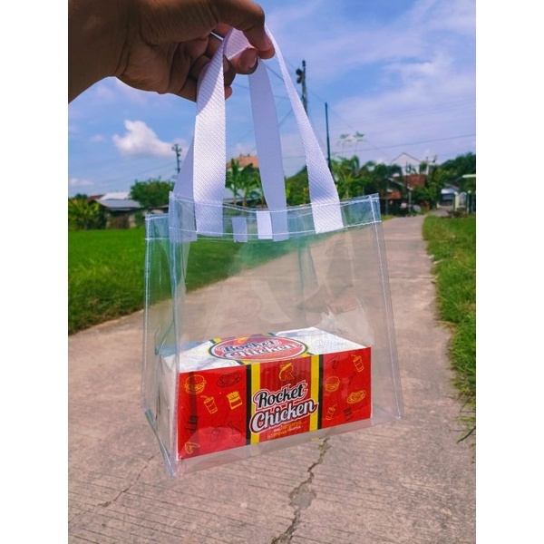 

Tas Mika Transparan P20xL15xT20 Goodie Bag Hampers Pegangan Bisban