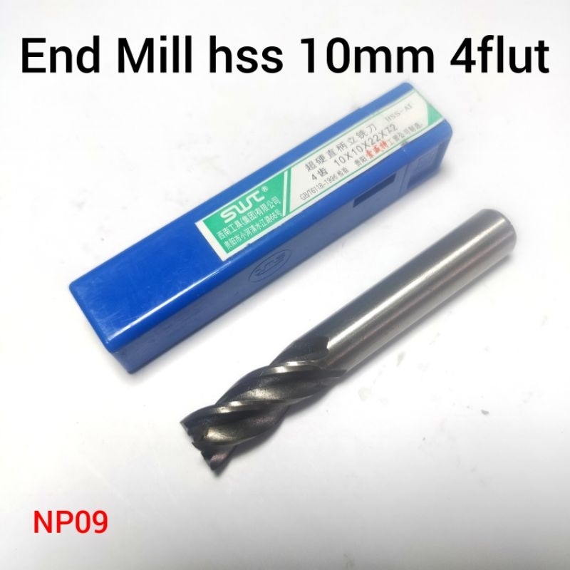 End mill hss 10mm 4flut Enmil mata bor frais pisau cutter milling BUKAN mata bor carbide