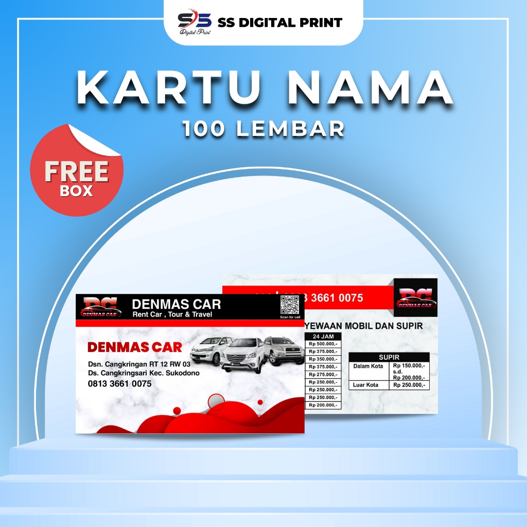 

Kartu Nama/Name Card/Business Card 100 Lembar - SS Digital Print