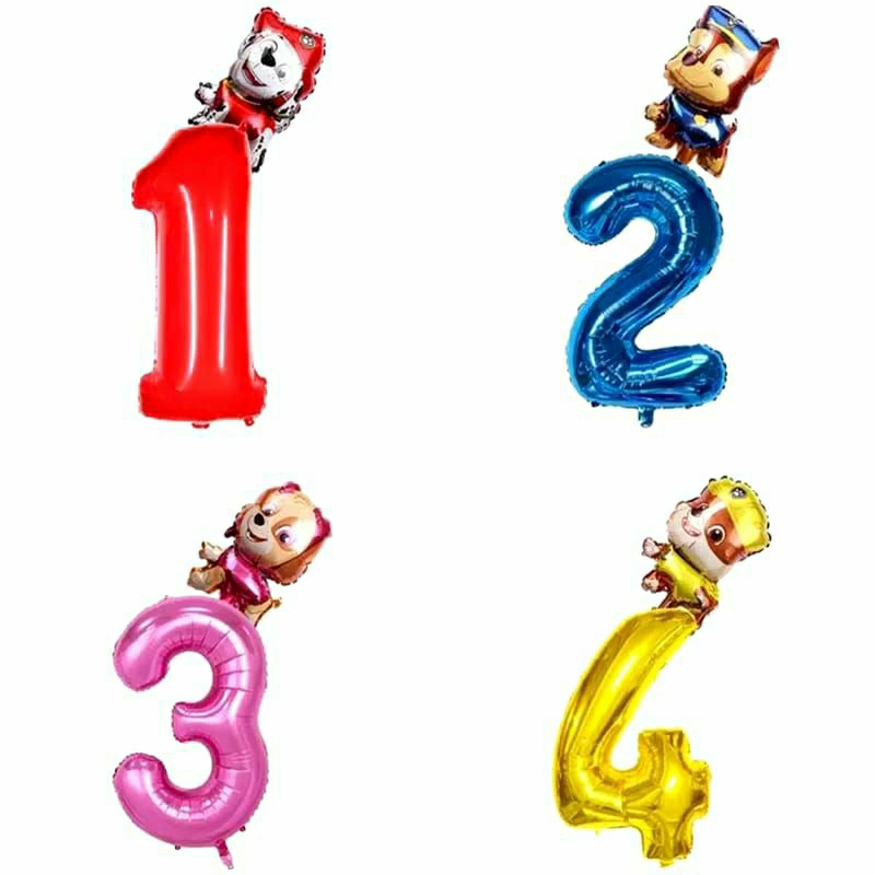 BALON ANGKA PAW PATROL MINI 80cm