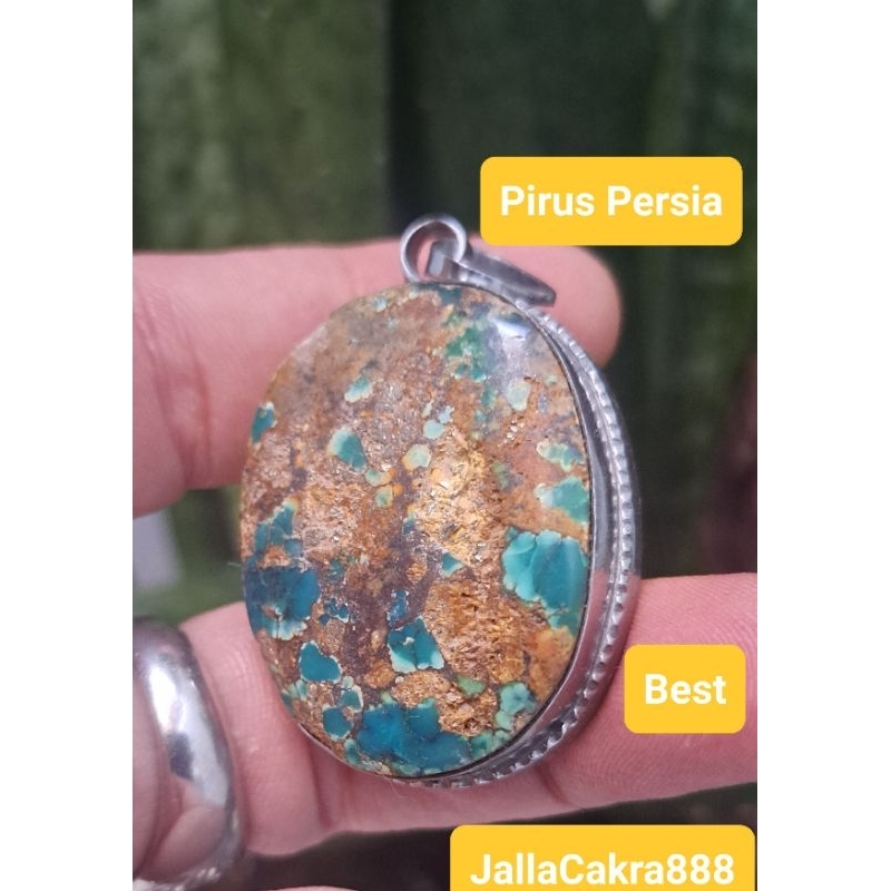 PIRUS PERSIA Jumbo Liontin Natural Turquoise Iran NTE Free Memo Lab AURA Booster PAMOR Signature Law