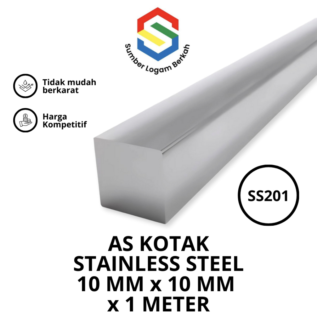 as kotak 10 mm x 10 mm stainless steel 201