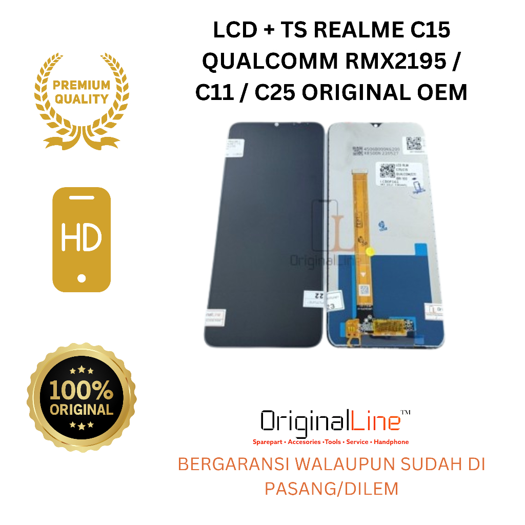 LCD + TS REALME C15 QUALCOMM RMX2195 / C11 / C25 ORIGINAL OEM