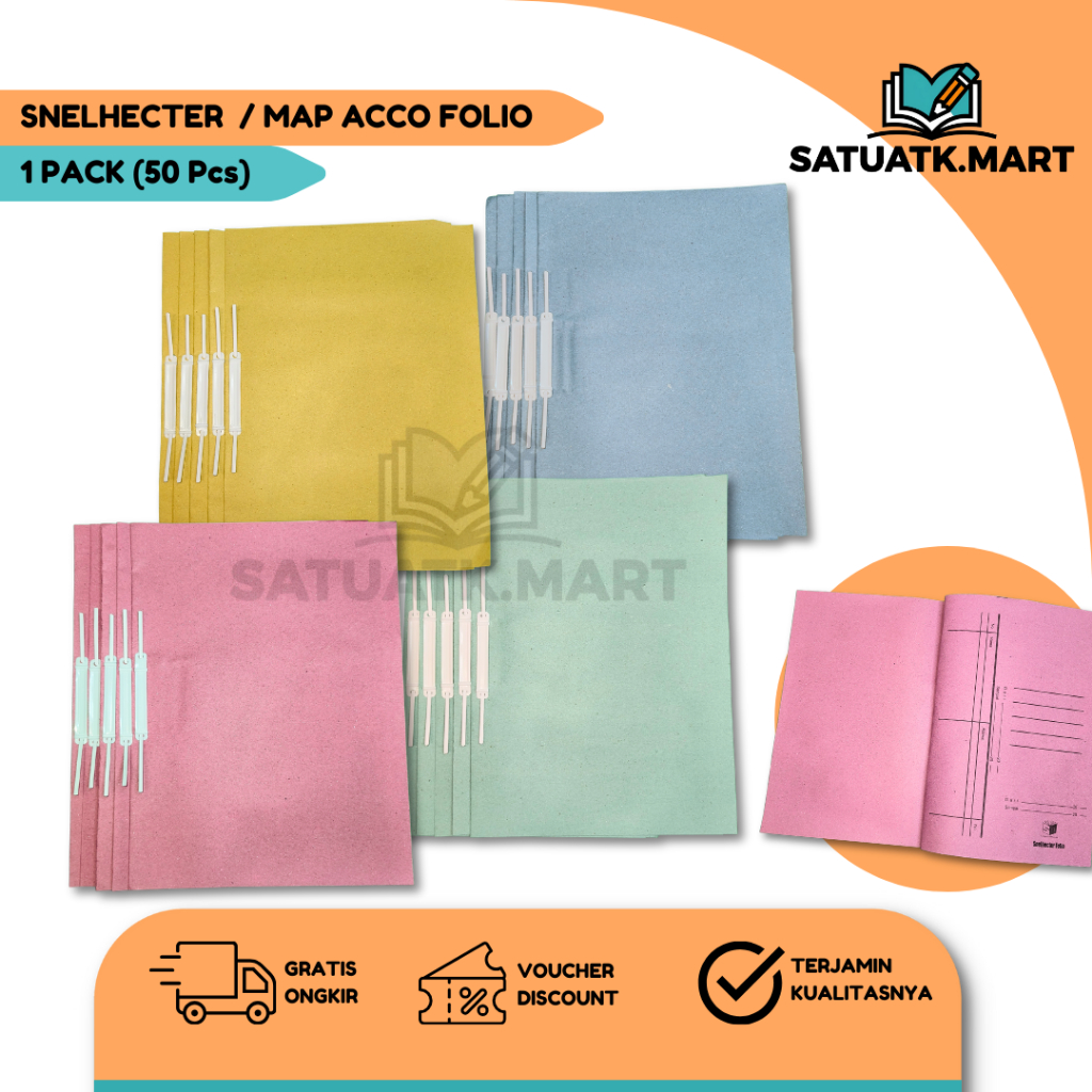 (1 Pack/50 Pcs) Snelhecter/ Map Acco Folio