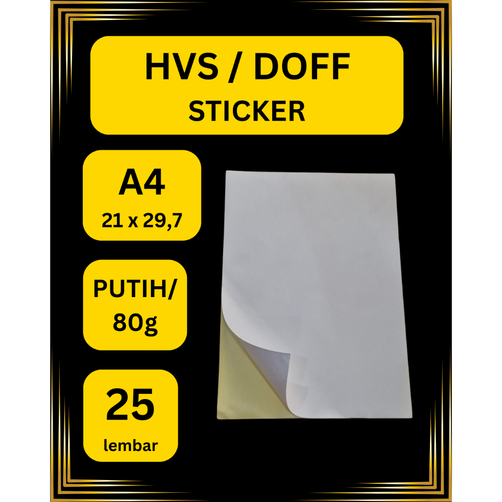 

TEBAL MURAH! STICKER HVS/DOFF 80 GSM A4 25 lbr Label Paket Promosi