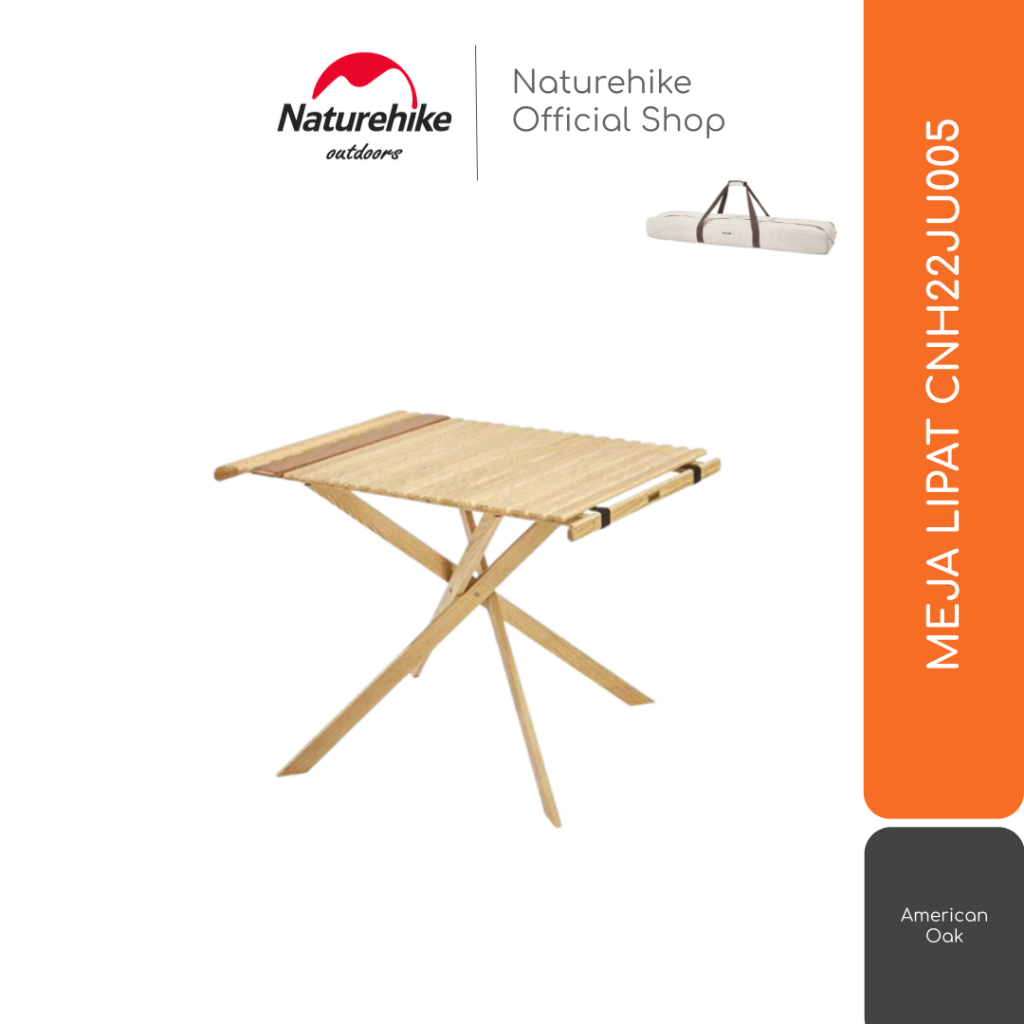 MEJA MAKAN KAYU GLAMPING OUTDOOR PORTABLE NATUREHIKE CNH22JU005