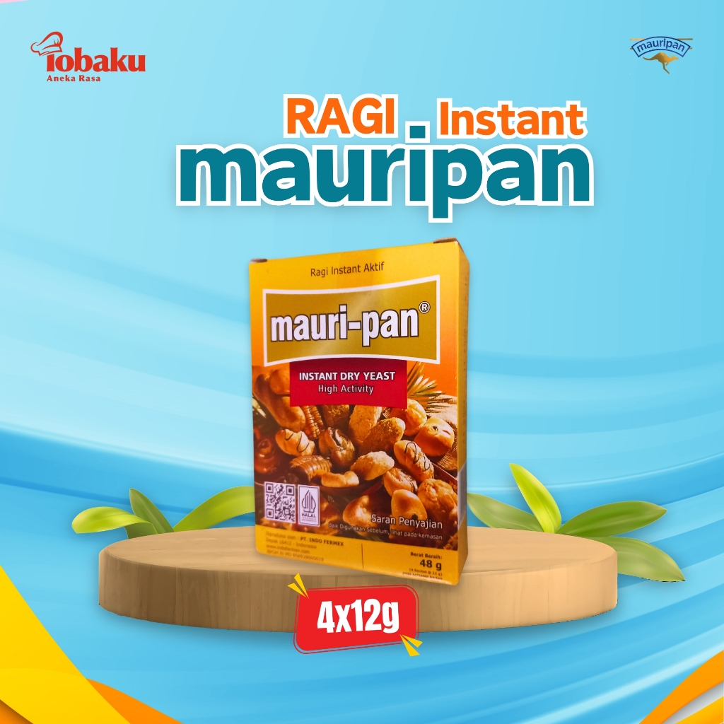 

Ragi Instan Aktif MAURIPAN Instant Dry Yeast High Activity Kemasan 1 Box (4x12g) _