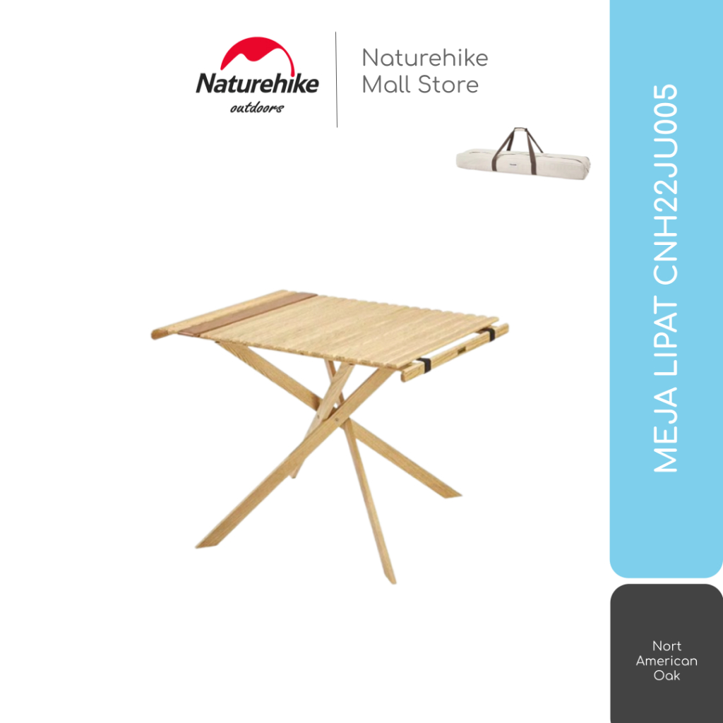 MEJA MAKAN KAYU GLAMPING OOUTDOOR PORTABLE NATUREHIKE CNH22JU005