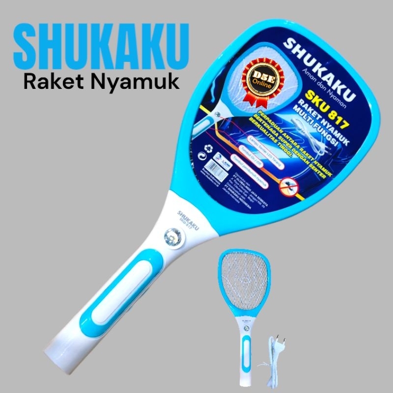 Raket Nyamuk Shukaku tahan lama. Cas pakai kabel listrik + senter (Baru)