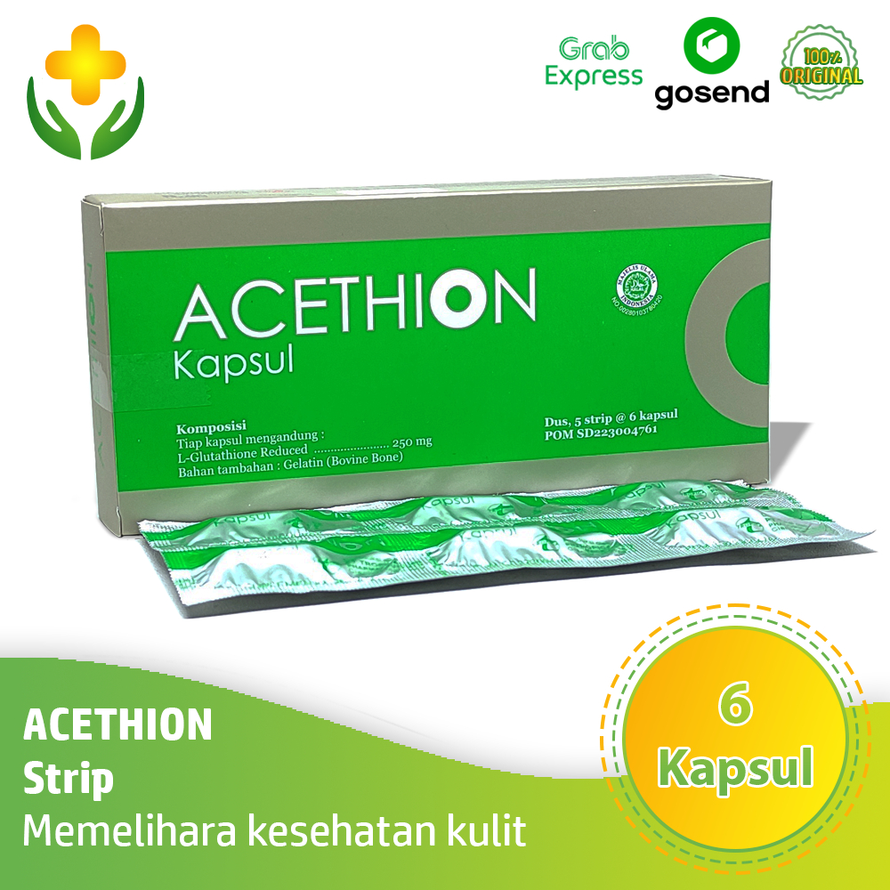 Acethion 1 Strip 6 Kapsul - Suplemen Mencerahkan Kulit