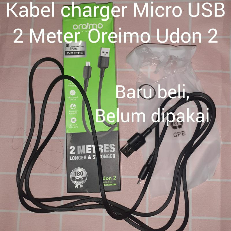 SEKEN Kabel Charger Micro USB 2 Meter Oraimo Udon 2 tags android samsung sony redmi hippo veger char