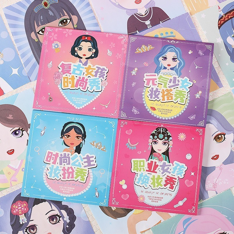 

Buku stiker dress up princess cantik ganti kostum lucu Sticker change make up show cute girl Mainan edukasi baju bajuan anak // Mainan Sticker anak