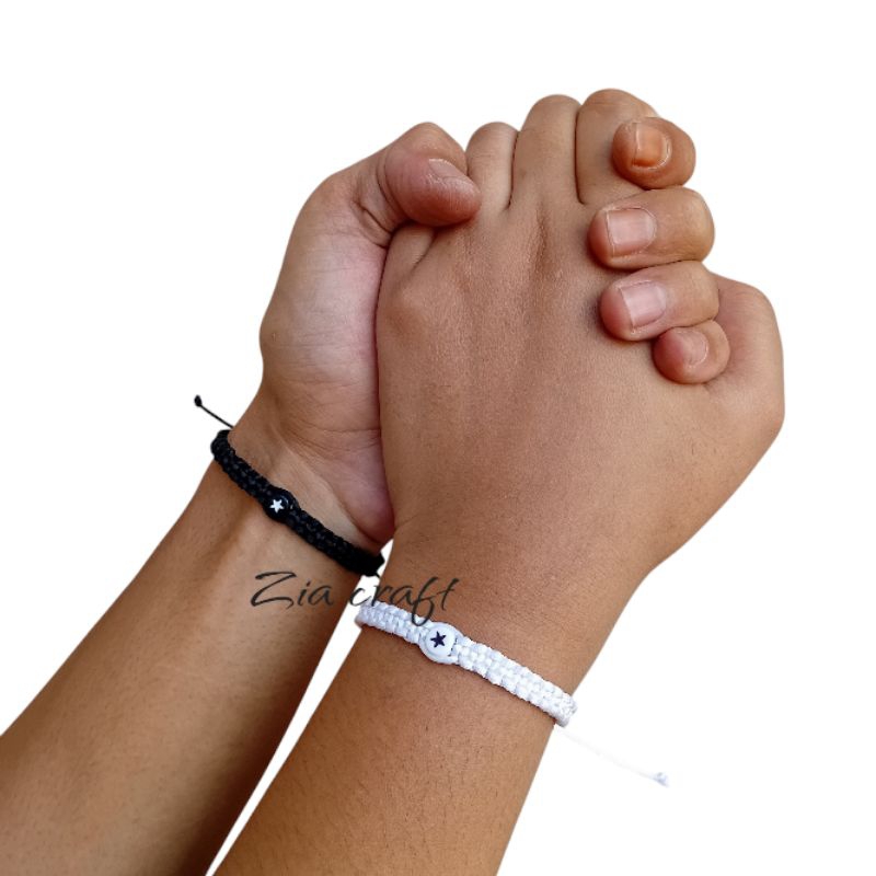 2pcs gelang couple bintang starboy / gelang couple bintang tali anyam