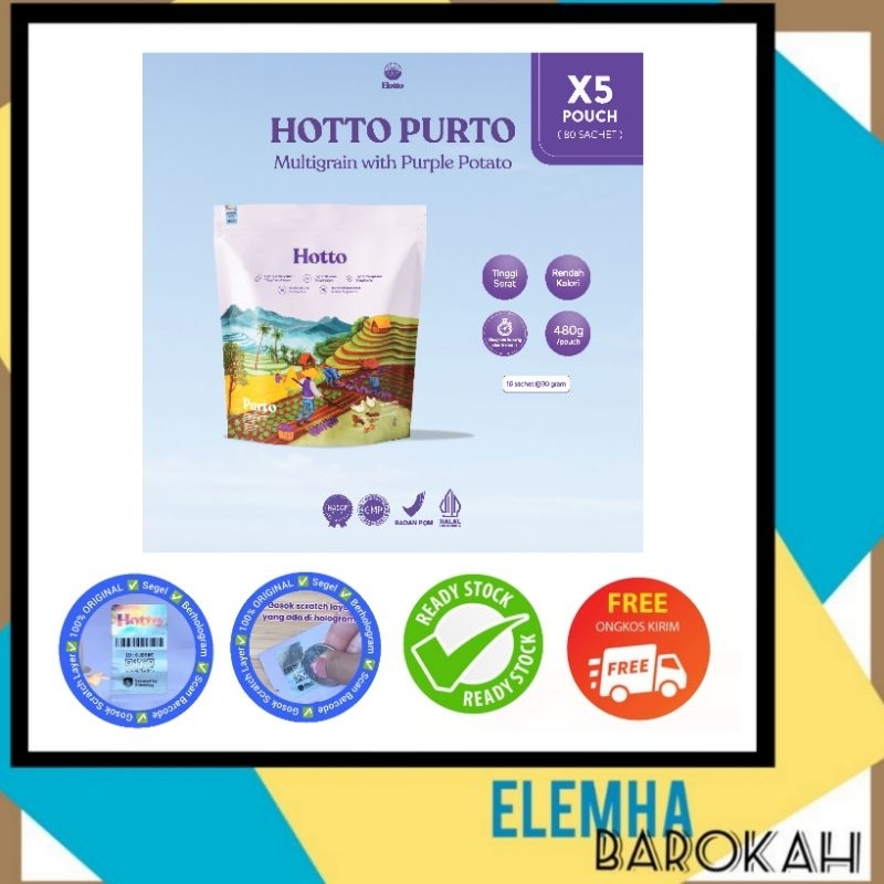 

Hotto Purto Oat Ubi Ungu Multigrain 5 Pouch Ori Segel Hologram