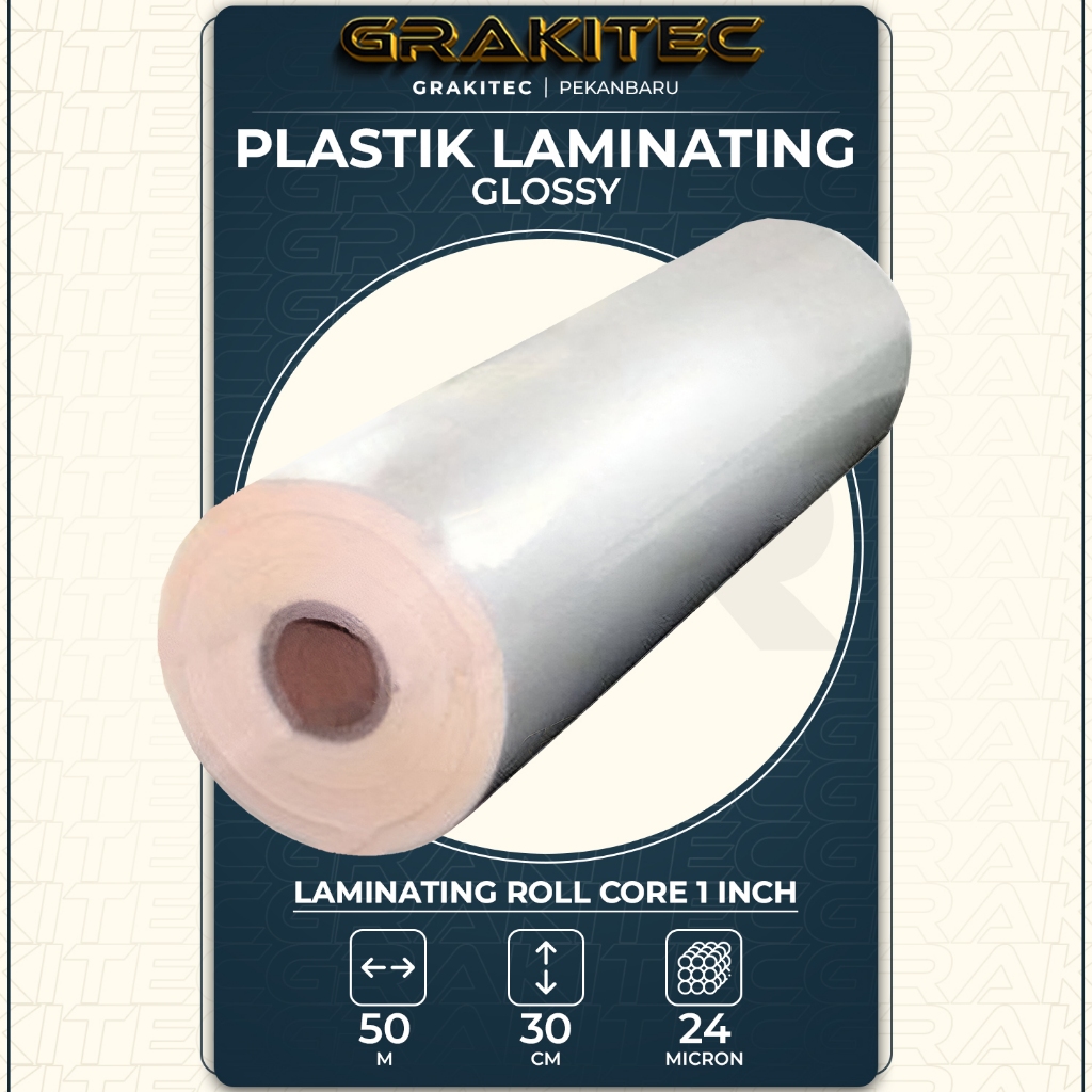 Plastik Laminating Roll Glossy 30 cm x 50 m x 24 Mic GRAKITEC A4