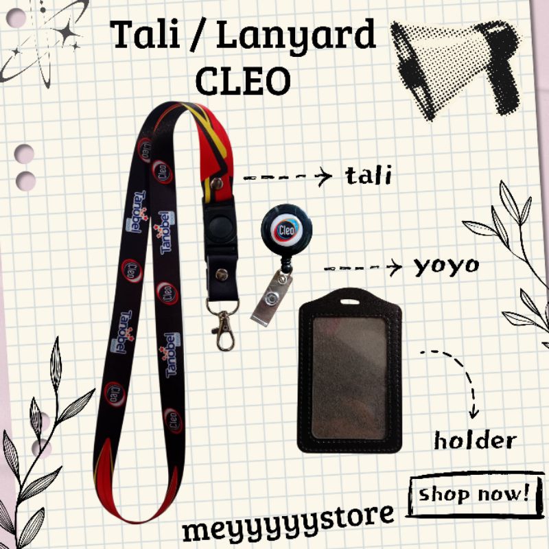 

Tali ID CARD CLEO / Lanyard CLEO READY [STOCK MELIMPAH] Termurahhh Harga Grosir!