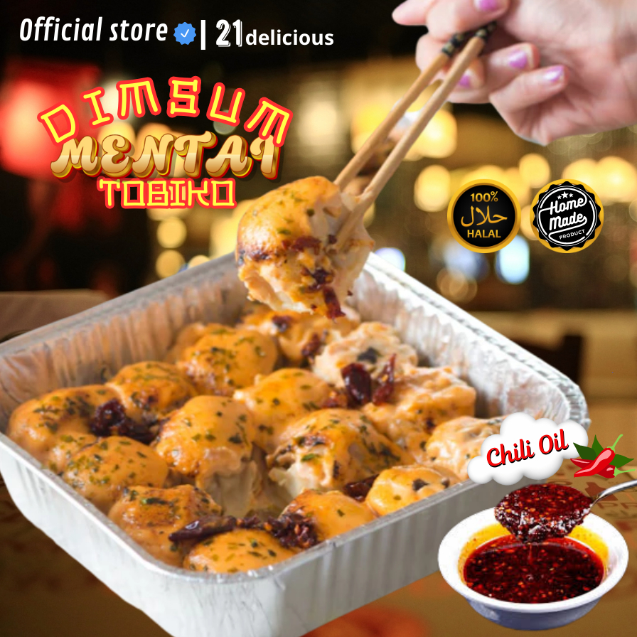 

Dimsum MENTAI TOBIKO PREMIUM FREE Chili Oil - 21delicious